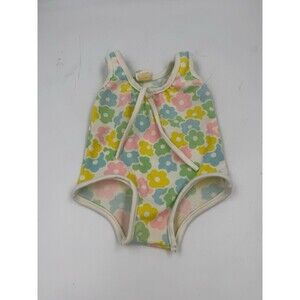 Vintage Carters 12 Months 19-22lbs One Piece Nylon Flowered Swimsuit FLAWS READ